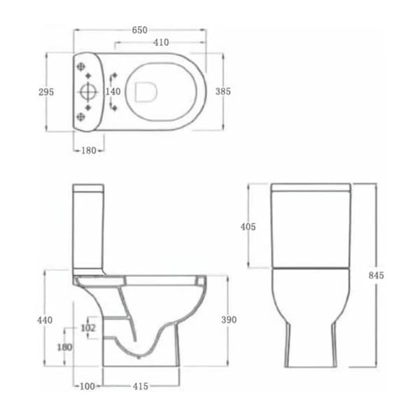 Keramisk toilet med afløb bagpå hvid - Toilet - Toiletter - Home & Living