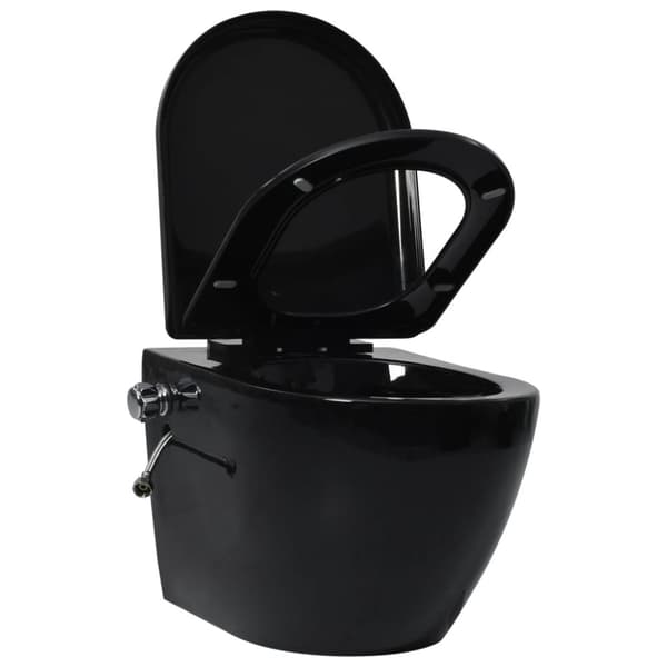 Vägghängd toalett kantlös med dold cistern keramik svart - Vägghängd Toalett - Vägghängda Toaletter - Home & Living