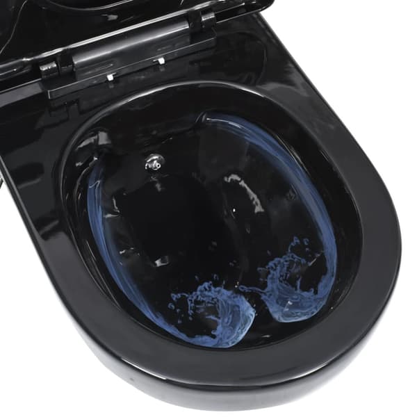 Vägghängd toalett kantlös med dold cistern keramik svart - Vägghängd Toalett - Vägghängda Toaletter - Home & Living