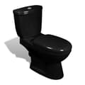 Miniatyrbild 2 av 2: Toalettstol med cistern svart