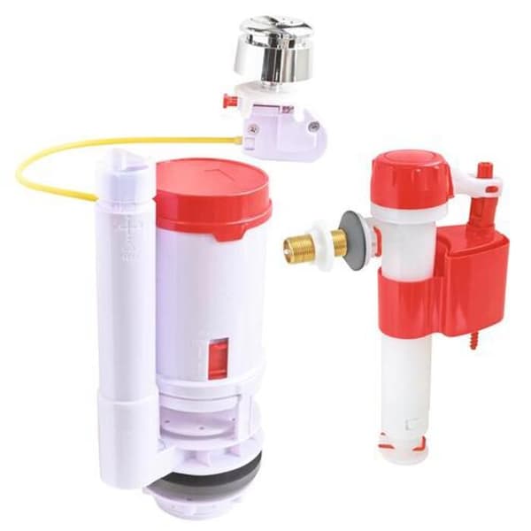 Pack mekanism WC kabel dubbel spol + Flytande ventil för reversibel försörjning