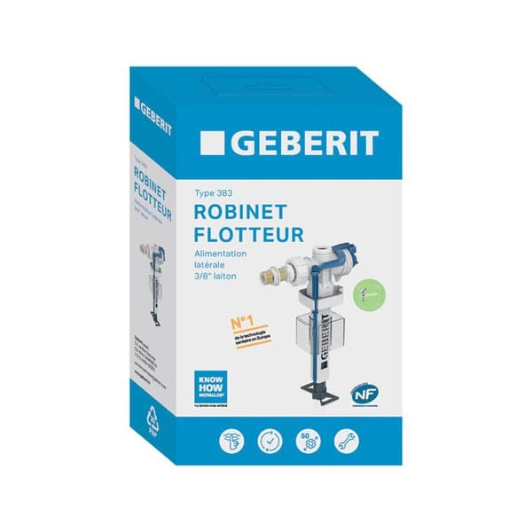 Robinettsvängare Geberit typ 383, sidotillförsel, 3/8', mässingsnipplar - GEBERIT - 281.002.00.5