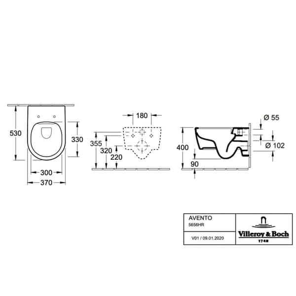 Villeroy & Boch Avento DirectFlush Vegghengt Toalett