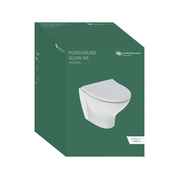 Porsgrund Glow 68 Rimfree vegghengt toalett