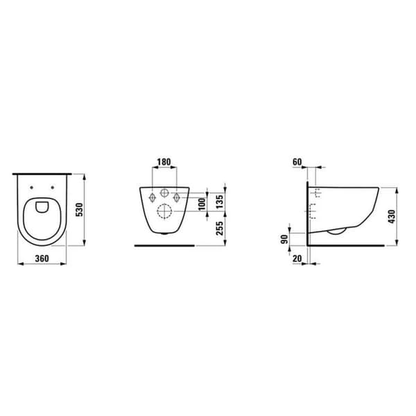 Laufen Pro Rimless Vegghengt Toalett