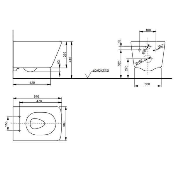 Toto RP Rimless & Tornado Flush Veggskål uten toalettsete