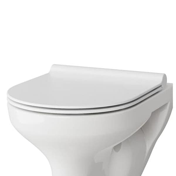 VikingBad Vito Toalettpakke veggskål D50cm, soft-close sete, TECE sisterne og trykkplate