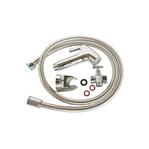 Kit för toalettens hygien. 3-vägs kran + ABS duschslang + 1,2 m flexibel slang + stöd
