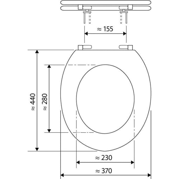 Toalettstolssits - Sanitop-Wingenroth - 40569 0 - Duroplast - Inox gångjärn - Grå