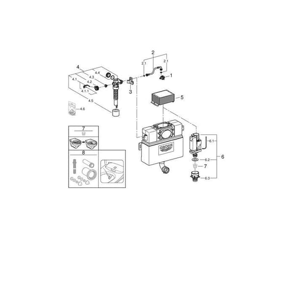 Inbyggd WC-cistern - GROHE - 38422000 - Vit - Plast - Standard