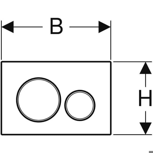 Avtryckarplatta - GEBERIT - DUOFIX SIGMA 20 - Svart - Krom - Dubbelknapp
