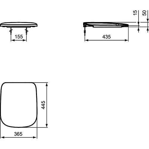 Ideal Standard Original slimmad toalettsits dedikerad Esedra Ny serie långsam stängning - T318101