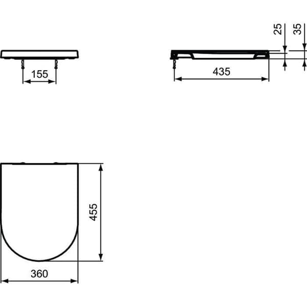 IDEAL STANDARD Blend Curve Toalettsits - Fallskydd - Vit