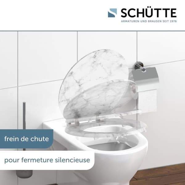Wc - Schütte toaletter - 80194-A - SCHUTTE Marmor Stone MDF toalettsits med fallbroms Vit/grå