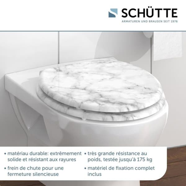 Wc - Schütte toaletter - 80194-A - SCHUTTE Marmor Stone MDF toalettsits med fallbroms Vit/grå