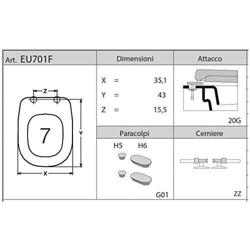 Ja Toalettstol Ja toalettstol avsedd, WC-lock Standard - Dolomite Gemma 2
