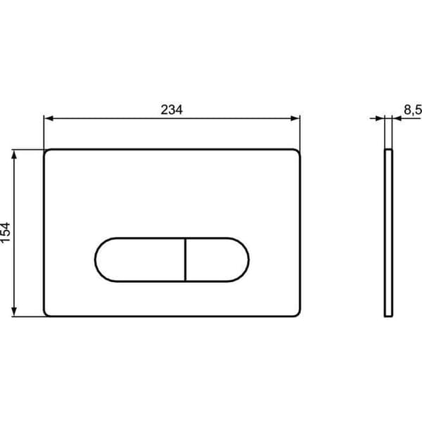 IDEAL STANDARD Spolplatta 2F Oleas P1 - Pneumatisk - Rundade hörn - Krom