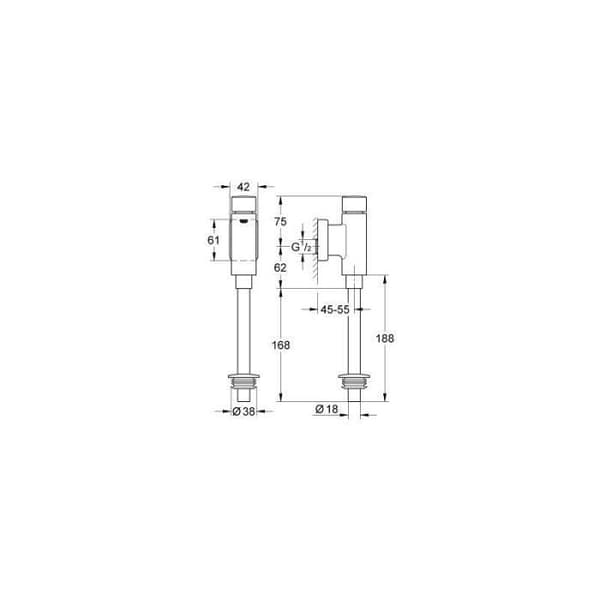 Rondo urinal spolventil, krom (37346000)