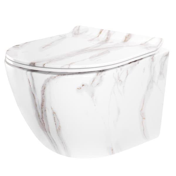 VÆGHÆNGT TOILET REA TORNADO AIAX SHINY HVID MARMOR