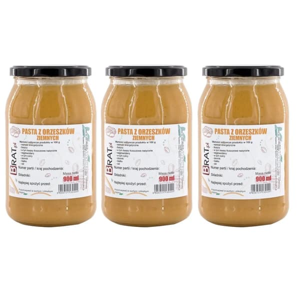 Jordnötspasta-set 3 x 900 g