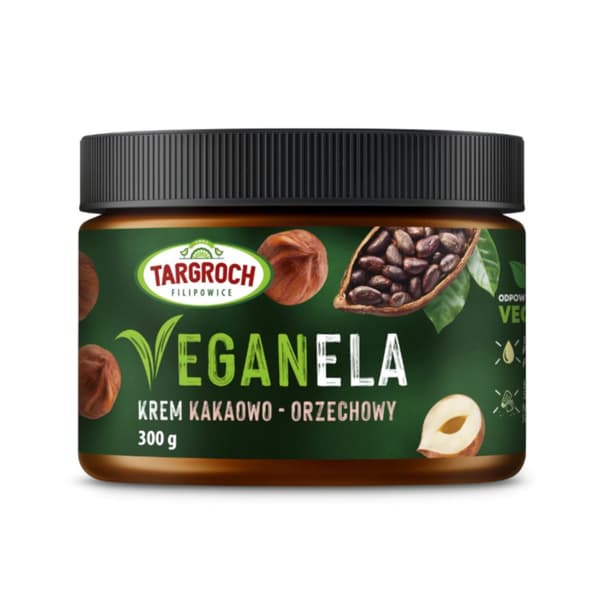 VEGANELA hasselpähkinä-kaakaokreemi 300g