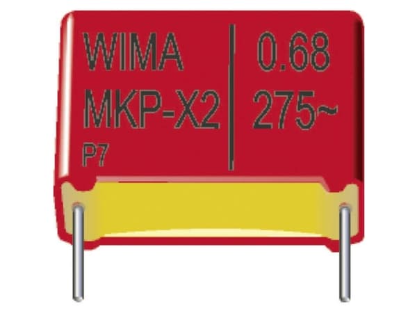 Wima MKP4G026802F00KSSD 2000 st MKP-filmkondensator med radiell tråd 0,068 µF 400 V/DC 10 % 7,5 mm (L x B x H) 10,3 x 5,7 x 12,5 mm Bulk