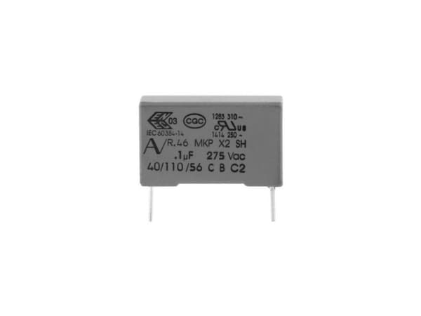 Kemet R46KR422000M1M+ 1 x MKP kondensator för brusreducering med radiell tråd 2,2 µF 275 V 20 % 27,5 mm (L x B x H) 32 x 14 x 28 mm