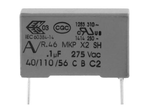 Kemet R46KR422000M1M+ 1 x MKP kondensator för brusreducering med radiell tråd 2,2 µF 275 V 20 % 27,5 mm (L x B x H) 32 x 14 x 28 mm