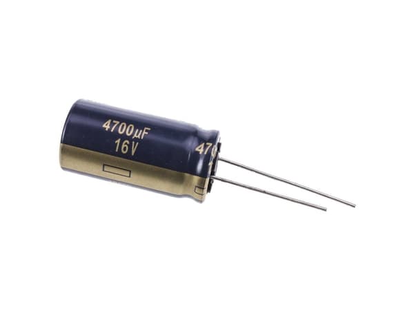 Panasonic EEUFC1C472, Fast kondensator, Aluminium, Volum, Sylindriske, Sort, Hvit, DC