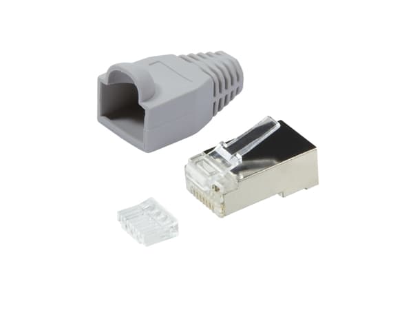 LOGILINK MP0021 LOGILINK - RJ45 FTP cat.6 plugs with cap - gray,100pcs.