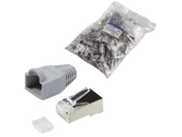 LOGILINK MP0021 LOGILINK - RJ45 FTP cat.6 plugs with cap - gray,100pcs.