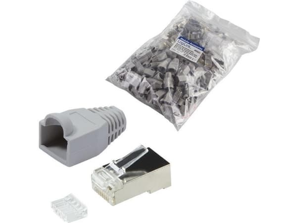 LOGILINK MP0021 LOGILINK - RJ45 FTP cat.6 plugs with cap - gray,100pcs.