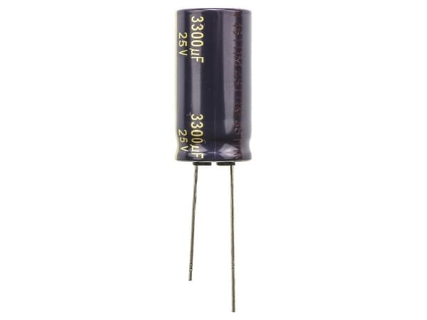 Panasonic EEUFC1E332, Fast kondensator, Aluminium, Volum, Sylindriske, Sort, Hvit, DC