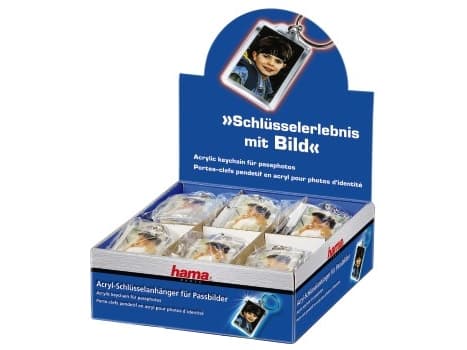 hama nøkkelring "Mini" for Minifotos, Theken-Display eller Acryl, for bilder i format 2,8 x 4,3 cm - 24 stykker (63181)