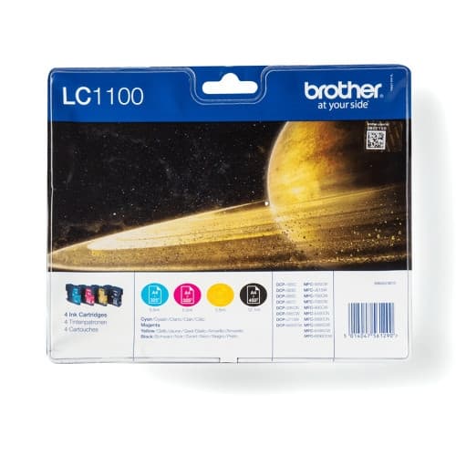Brother LC1100 Value Pack - 4-pack - svart, gul, cyan, magenta - original - bläckpatron