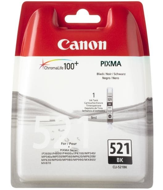 Canon inkoustová náplň CLI-521Bk/ černá