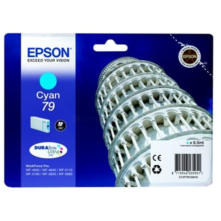 Cartus Cerneala Original Epson Cyan, nr.79, pentru WP-5110|5190|5620|5690, , (timbru verde 0.15 lei), "C13T79124010"
