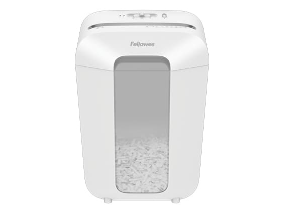Fellowes Powershred LX70 dokumentmakulator med partikkelkutt P-4, 4 x 40 mm, opptil 11 ark, hvit (100017468)