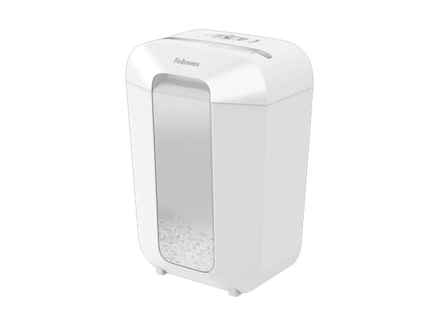 Fellowes Powershred LX70 dokumentmakulator med partikkelkutt P-4, 4 x 40 mm, opptil 11 ark, hvit (100017468)