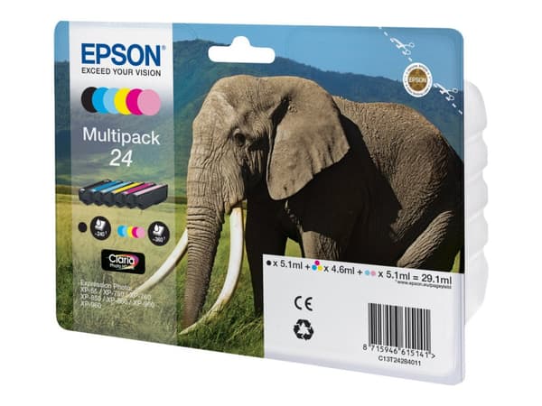 Epson 24 Multipack – Svart/Gul/Cyan/Magenta/Ljus magenta/Ljus cyan