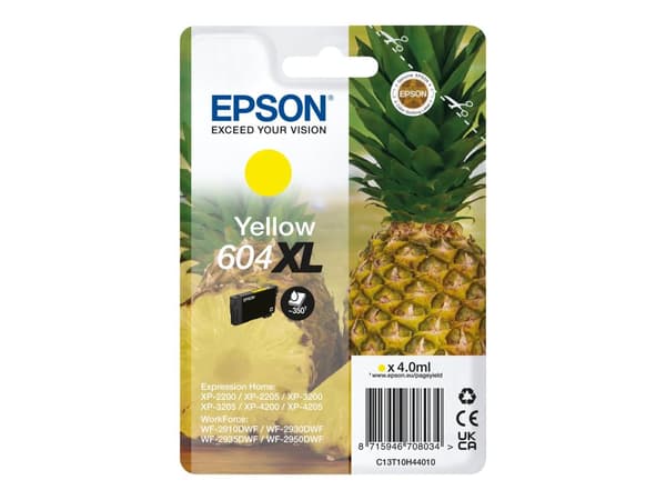 Epson 604XL Singlepack Gul Bläckpatron C13T10H44010