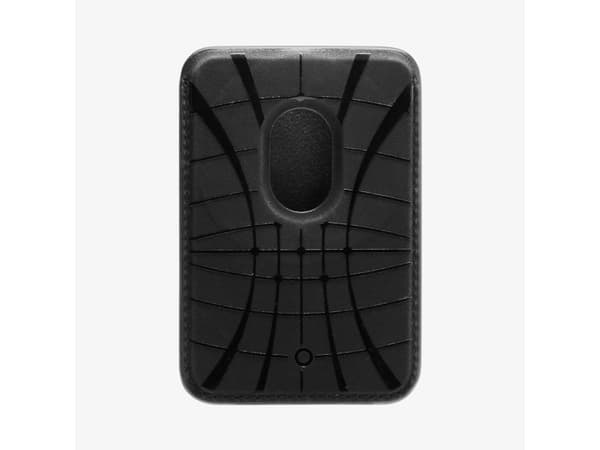 Spigen Valentinus, Korthållare, Svart, PU-läder, Apple, MagSafe Device, 1 st