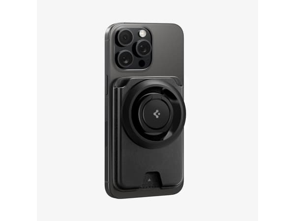 Spigen Valentinus, Kortholder, Sort, PU lær, Apple, MagSafe Device, 1 stykker