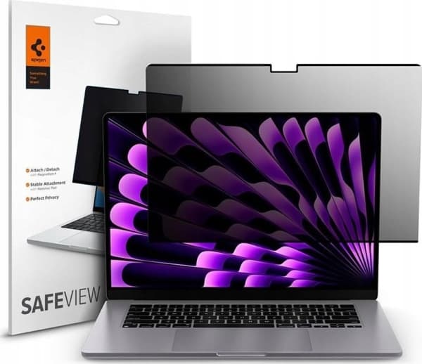 Spigen AFL06951, Bærbar PC-skjermbeskytter, Gjennomsiktig, Apple, MacBook Air 15, 1 stykker