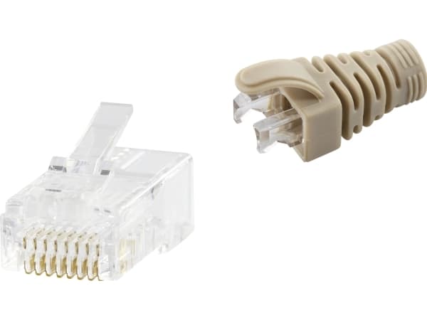 LOGON PROFESSIONAL TWP8P8E5UI, RJ-45, Grå, Transparent, Hankoppling, Rak, 24/26, Guld