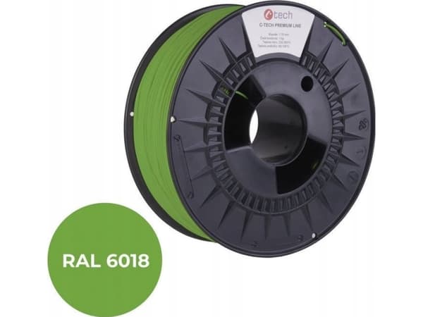 C-Tech Filament 3D C-TECH PREMIUM LINE PETG RAL6018 1,75mm 1kg Yellow green