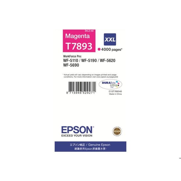 EPSON T7893 tonerkassett - Magenta - XXL storlek - 4000 sidor