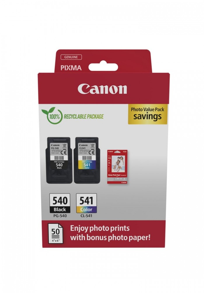 Canon Multipack PG-540 & CL-541 + 50 ark fotopapir 5225B013