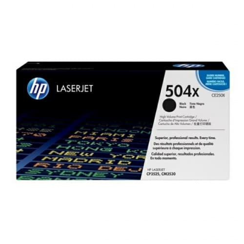 Toner Original HP Black, nr.504X, pentru Color LaserJet MFP CM3530|CP3525, 1.5K, (timbru verde 1.2 lei) , "CE250X"