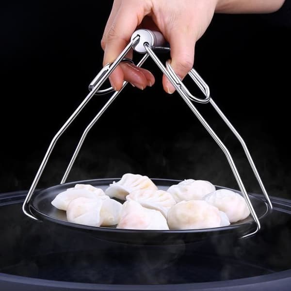 Anti-Hot Bowl Clip Rostfritt stål Vikbar Hot Dish Tallrik Clip Bowl Tallrik Clip Retriever Tång för köksredskap